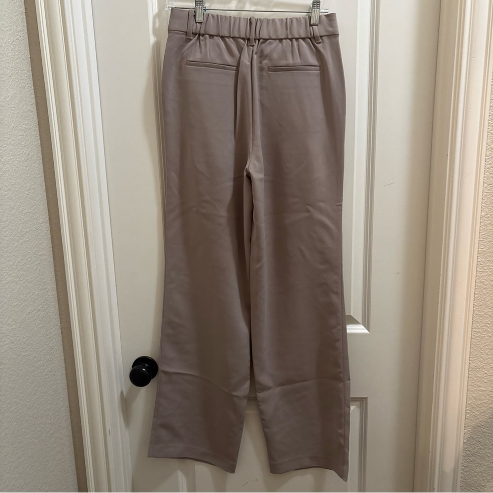 NWT QUINCE Stretch Crepe Pleated Wide Leg Pants Morel Tan Sz 6 Office Work Wear - Picture 5 of 6